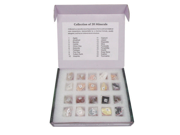 Research-Grade Hands-On Physics Demonstration Mineral Set, 20 Specimens f... | UNMINSET20