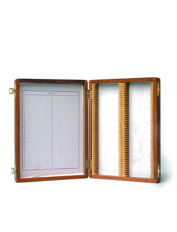 Research-Grade Workflow-Specific Slide Storage Box, Wooden, For 100 Slides | WSB100