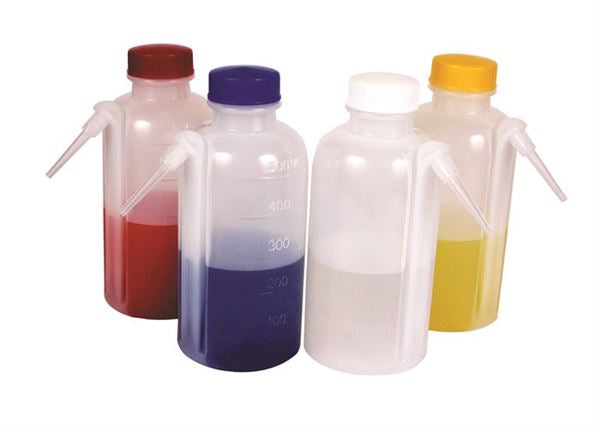 Technical Workflow-Specific Wash Bottles, Unitary, Colored Caps, 500 mL Pack/4 | WBSET4