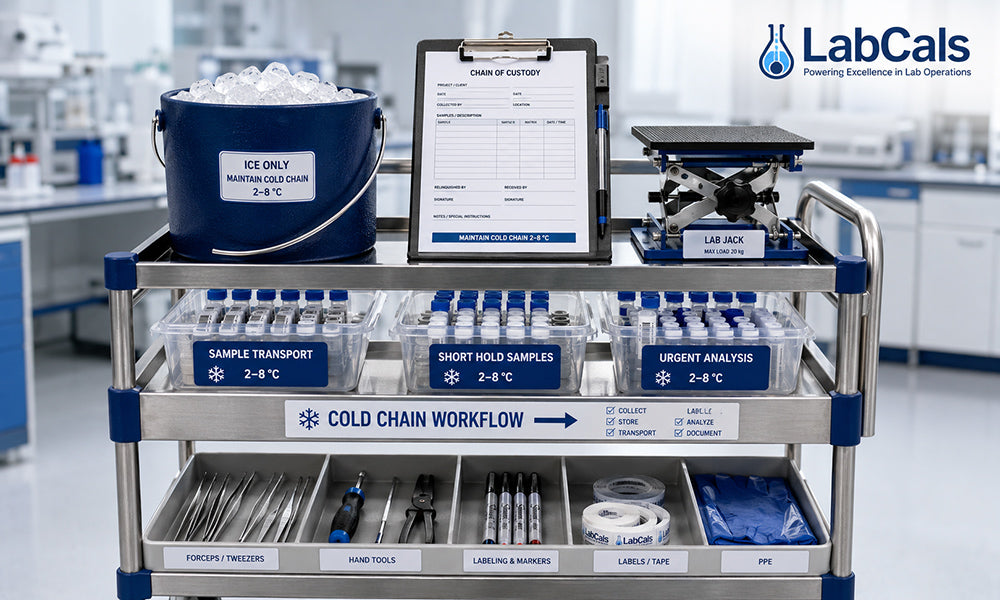 Cold-Chain Bench Efficiency: Standardizing Ice Buckets, Tool Trays, Lab Jacks, and Utility Carts for Time-Sensitive Sample Handling
