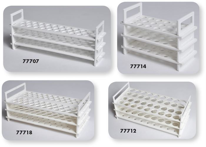Tube Racks Simple Line Plastic Test Tube Racks, 3-Tier, 15mm x 18 Tu | 77715 – LabCals.com