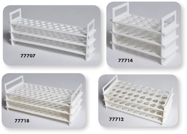 Instructional Plastic Test Tube Racks, 3-Tier, 13mm x 62 Tubes Pack/2 | 77717
