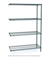 AN566K3 Super Erecta 4-Shelf Industrial Wire Shelving Add-On Unit, Metroseal Green Epoxy, 24" x 60" x 63"