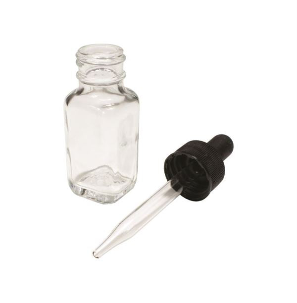 Industrial Instructional Bottles With Dropper, Square, Flint Glass, 0.5o... | BDFSQ-0.5OZ