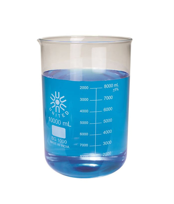 Research-Grade Pour-Control Beakers, Low, Borosilicate, 10000ml for Gla... | BG1000-10000