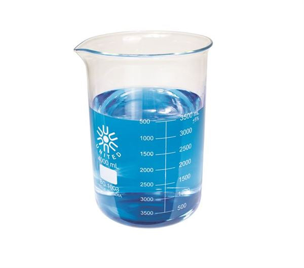 Technical Bench Heating Beakers, Low Form, Heavy Duty, 4000ml for Glass ... | BG1003-4000