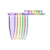 Microtube w/cap, 0.5 mL, assorted (B, R, G, O, P, Y), sterile, w/self-standing bag, 500/pk | C2007-AST