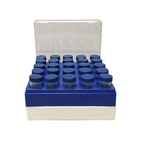 Freezer box, polycarbonate, for 25 (5 x 5) 5 mL tubes, 5/pk | C2581