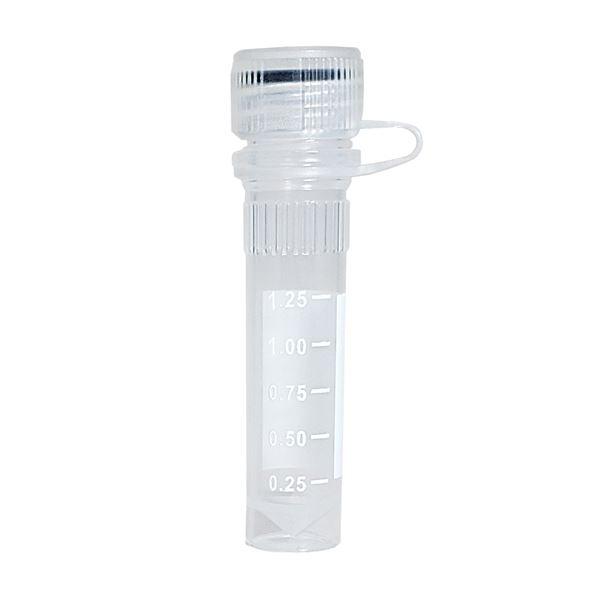 ClearSeal screw-cap microtubes, 2.0 mL, w/O-ring & loop-cap, sterile, printed graduations, self-standing, 1000/cs | C3220-SGL