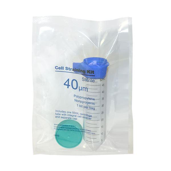 ReadyStrain 100um Cell straining kit w/strainer, 50 mL tube and screw-cap, yellow, sterile, indiv. wrapped, 50/pk | C5100