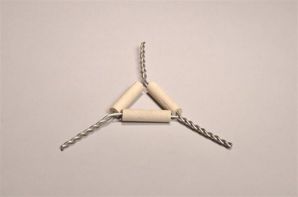 Industrial Bench-Ready Clay Pipe Triangle, 2 Side Length for Support Stands Work | CPT020