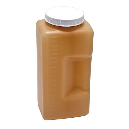 Bottle Wide Mouth Amber Square, HDPE 2 L | 201315-2000A