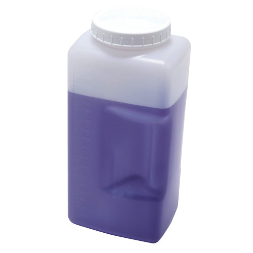 Bottle Wide Mouth Square, HDPE 2 L, 6/PK | 201315-2000W