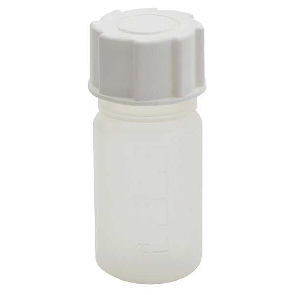 Bottle Graduated Wide Mouth, PP 50 mL, Polypropylene, 10/PK | 202445-0050
