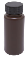 Bottle Wide Mouth Amber, HDPE 8 oz, 12/PK | 301645-0008