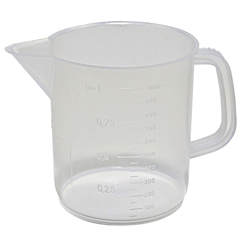 Beaker Low with Handle, PP 1000 mL, Polypropylene, 4/PK | 326495-1000