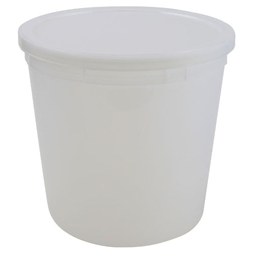 Container with Lid Natural, HDPE 165 oz, 25/CS | 453635