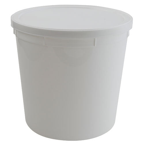 Container with Lid White, HDPE 165 oz, 25/CS | 454445