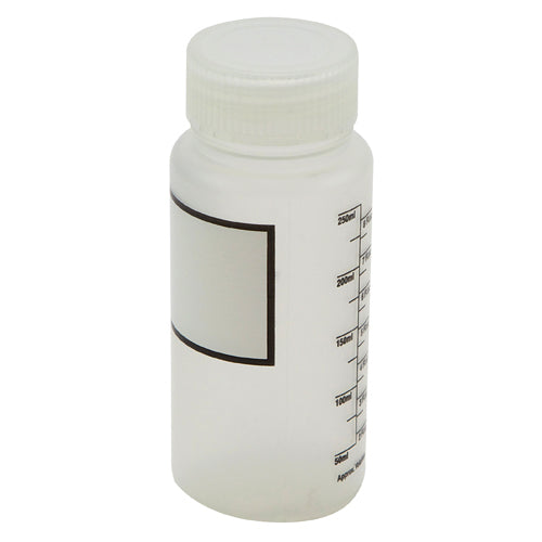 Bottle Wide Mouth Graduated, PP 250 mL, Polypropylene, 12/CS | 501505-0250
