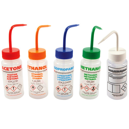 Washbottle GHS Wide Mouth Set of 5, LDPE 250 mL | 506485-0005