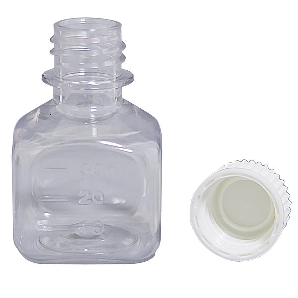 Square Media Bottle 30 mL PET Sterile Case/280 | SMB030T