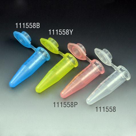 Microcentrifuge Tube, 1.5mL, Attached Snap Cap, Yellow-111558Y