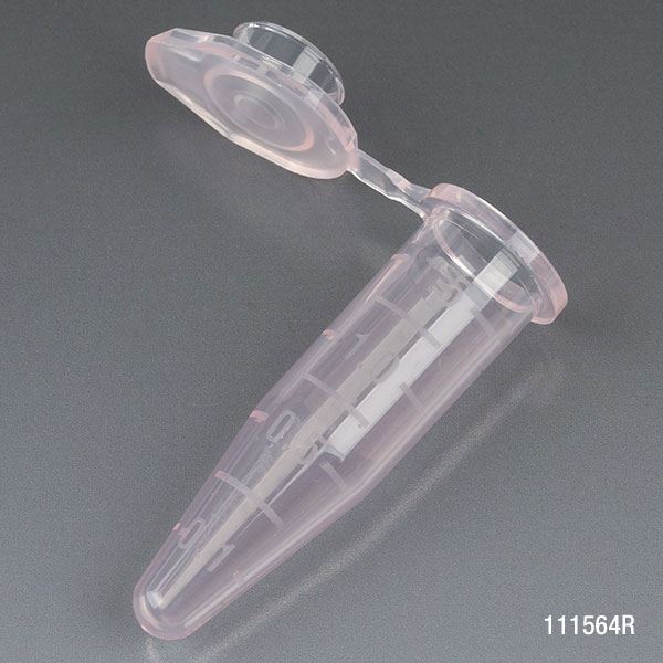Microcentrifuge Tube, 1.5mL, Attached Snap Cap, Red, 500/Stand -111564R