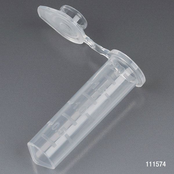 Microcentrifuge Tube, 2.0mL, Attached Snap Cap, Natural, 500/Stand -111574