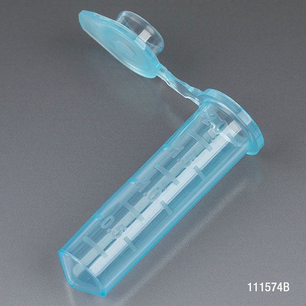 Microcentrifuge Tube, 2.0mL, Attached Snap Cap, Blue, 500/Stand -111574B