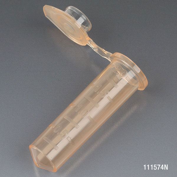 Microcentrifuge Tube, 2.0mL, Attached Snap Cap, Orange, 500/Stand -111574N