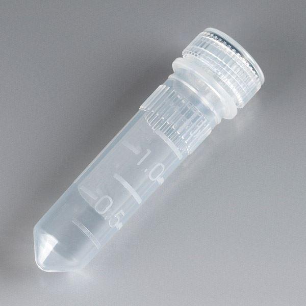 Microtube, 2mL, Attached Screw Cap for Color Insert, 100/Bag, 10 Bags/Unit-111730