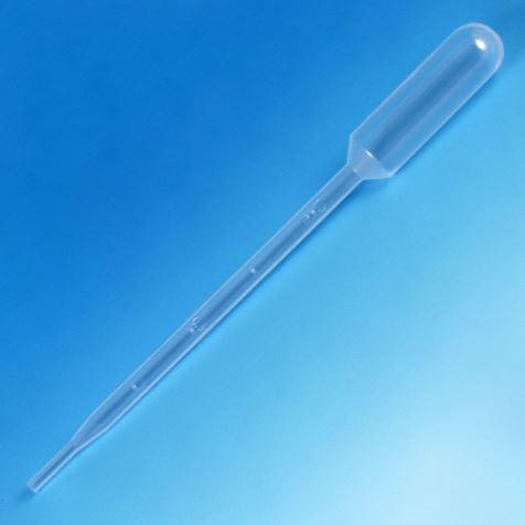 Transfer Pipet, 5.0mL, Large Bulb, Graduated to 1mL, 145mm, STERILE, Wrapped, Cellophane Pack-137038-100