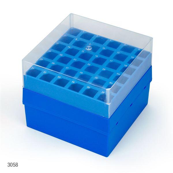 Storage Box with Lid for 15mL Centrifuge Tubes, 36-Place (6x6), 4 Boxes/Carton-3058