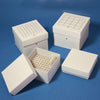 Freezing Box, 3", Cardboard, 100-Place, fits 3.0mL, 4.0mL and 5.0mL CryoCLEAR vials, White-3096-1