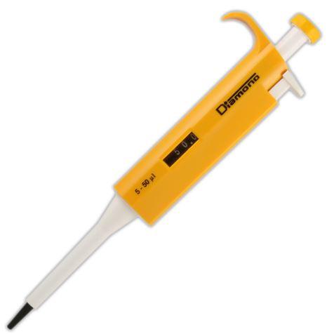 Pipette, Diamond, Adjustable Volume, 5 - 50uL, Yellow-3301-50