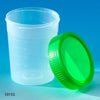 Specimen Container, 4oz, with Separate 1/4-Turn Green Screwcap, Non-Sterile, Bulk-5915G