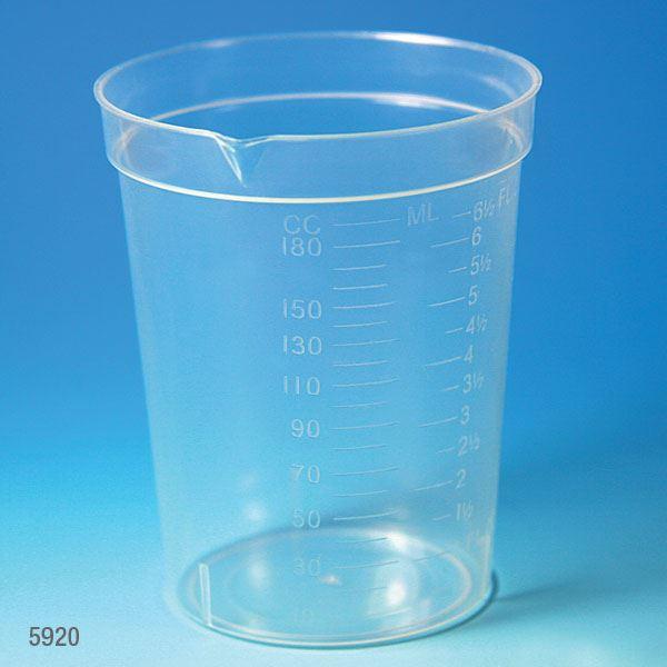 Specimen Container, 6.5oz, with Pour Spout, 25/Pack, 20 Packs/Unit-5920