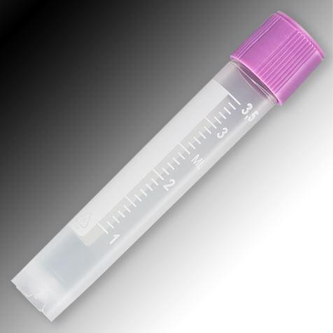 Sample Tube, 4mL, External Threads, White Graduations & Marking Area, Self-Standing-6055