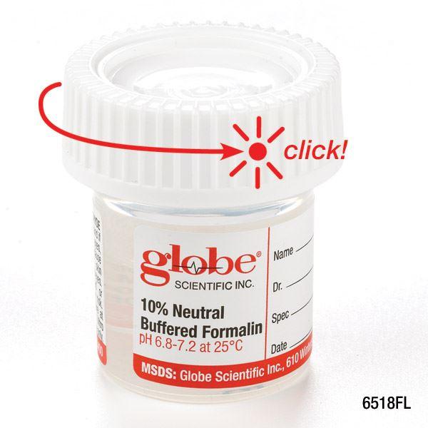 Pre-Filled Container with Click Close Lid: Tite-Rite, 20mL (0.67oz), 24/Box, 4 Boxes/Unit-6518FL