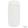 Bottle, Wide Mouth, HDPE Bottle, Attached PP Screw Cap, 2 Litres (0.5 Gallons)-7012000