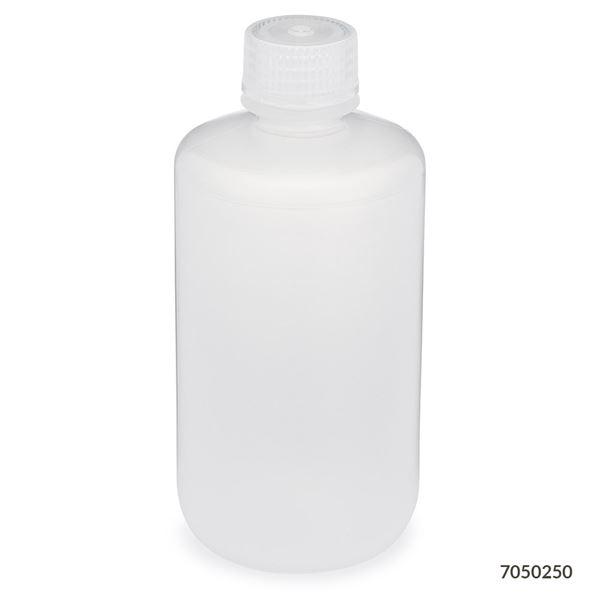 Bottle, Narrow Mouth Bottle, Attached PP Screw Cap, 250mL, 12/Pack-7050250