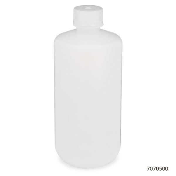 Bottle, Narrow Mouth, LDPE Bottle, Attached PP Screw Cap, 500mL, 12/Pack-7070500