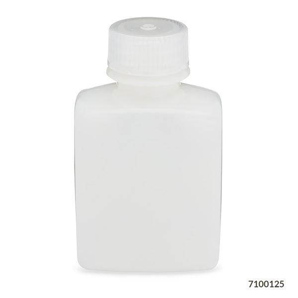 Bottle, Rectangular, HDPE Bottle, 28mm PP Screw Cap, 125mL (4oz), 12/Pack-7100125