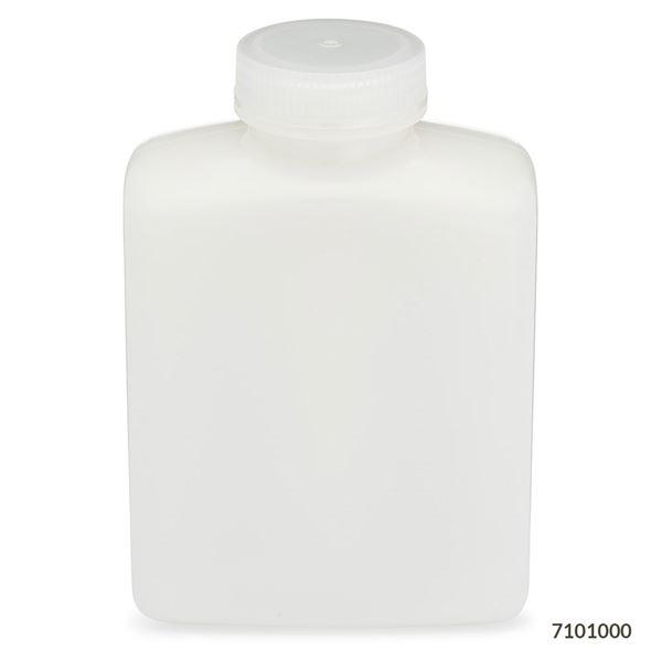 Bottle, Rectangular, HDPE Bottle, 53mm PP Screw Cap, 1000mL (32oz), 6/Pack-7101000
