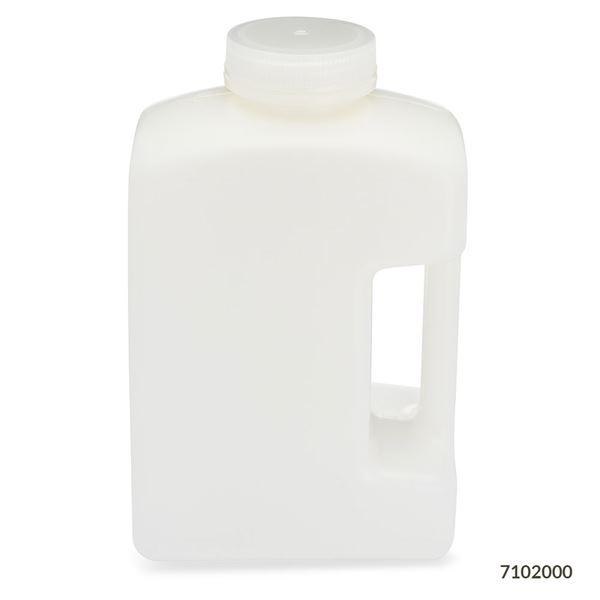 Bottle, Rectangular, Large Format, HDPE Bottle, 63mm PP Screw Cap, 2000mL (64oz), 4/Pack-7102000