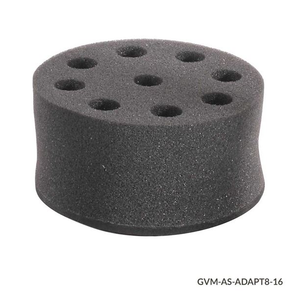 Tube Holder, Foam, GVM Series Vortex Mixers, 8-Place, for 16mm Tubes-GVM-AS-ADAPT8-16