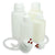 Vacuum Bottle, Narrow Mouth, Heavy Duty PP Bottle, White PP 53mm Screw Cap, 2 Litres, 2/Pack-7082000