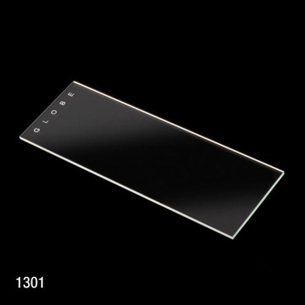 White glass slide, plain, beveled edge, clip corner,72/bx, 1440/Cs - 1384-10