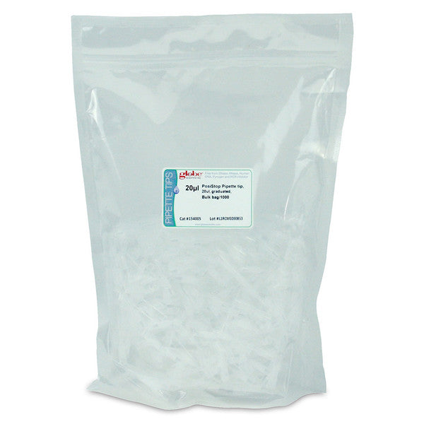 PosiStop Filter Pipette tip, 20ul, Sterile, graduated, Bulk, 1000/Bag - 154205S