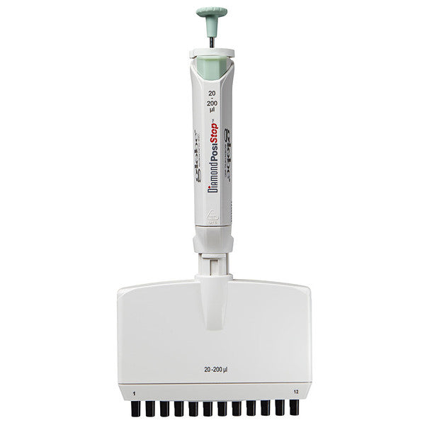 Pipette, Diamond PosiStop, Fully, Autoclavable,12-channel, 20-200ul, Green - 3365-200